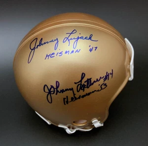 Johnny Lattner Johnny Lujack SIGNED Notre Dame Mini Helmet PSA/DNA AUTOGRAPHED  - Picture 1 of 2