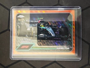 2024 Topps Chrome Logofractor F1 Orange Refractor Lewis Hamilton 18/25 - Picture 1 of 1