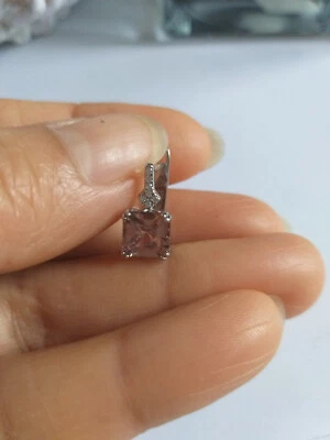 Orecchini Earrings Boucle d'oreille Morganite rosa vvs S925 Rodiato - Immagine 1 di 4