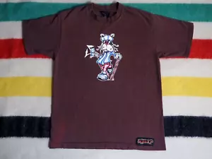 VTG 90s GAT Gypsies Theives Rabbit Rave Streetwear Faded Brown USA Tee T-Shirt L - Picture 1 of 8