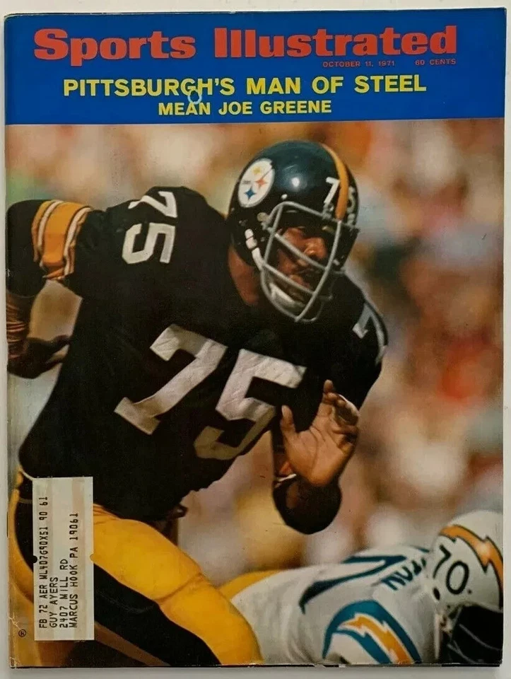 October 11, 1971 Mean Joe Greene Pittsburgh Steelers Sports Illustrated - Image 1 of 1