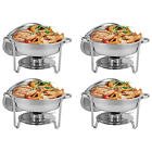 4Pcs Chafing Dish Buffet Servers And Warmers Food Warmer Stainless Steel W/Lid