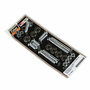 MOTOR MOUNT KIT (Chrome) Harley Evolution Softail FLST FXST 1984-99 . . 9854-28 - Picture 1 of 3