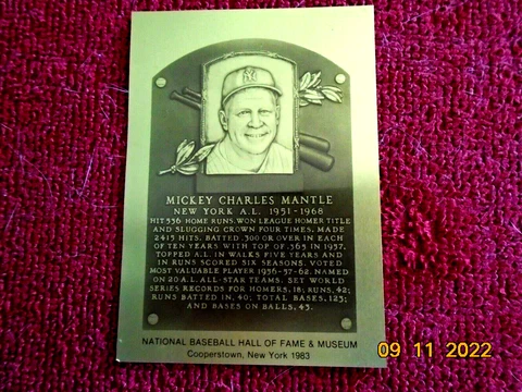 MICKEY MANTLE 3"x4" Limited Ed. Metallic Plaque-only 1000 made -read description Cover