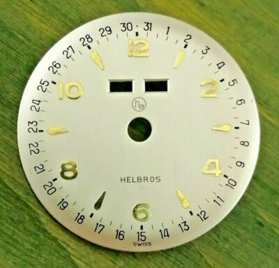 Reloj Helbros Vintage Triple Fecha Calendario Nuevo de Lote Antiguo Hombres Dial Original Hecho en Suiza  Foto 1 de 4