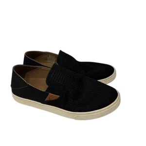 OluKai Pehuea Women's 8.5 Breathable Slip-On Shoes Black Lightweight Mesh Slide - Picture 1 of 11