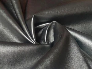 Material de tela plisada de cuero sintético PLATA METÁLICA - Imagen 1 de 2