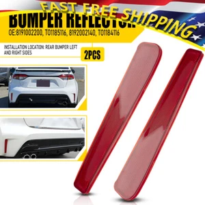 AUXITO 2X Red Rear Bumper Light Reflector Lamp For 2020 2021 Toyota 2022 Corolla - Picture 1 of 11