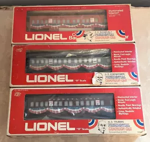 LIONEL VINTAGE 6-9527 ROOSEVELT, 9528 TRUMAN, 9529 FERRO HOWER AUTO PRESIDENZIALI - Foto 1 di 16