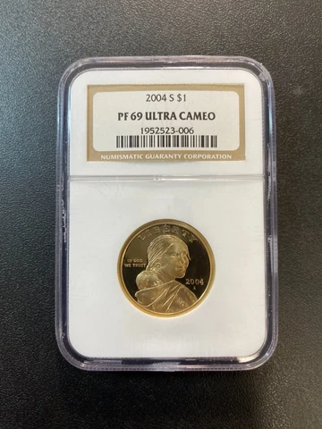 2004 S PROOF SACAGAWEA DOLLAR NGC PR-69 DCAM - ULTRA CAMEO - CERTIFIED SLAB - $1 Cover