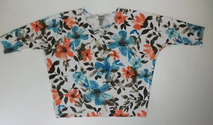 Chico Womens Floral Blouse Top Size 2 - Picture 1 of 12