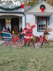 Reproduction Douglas Fir Plywood Santa, Sleigh and Reindeer Set Pattern