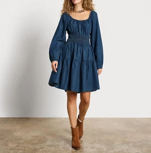 Sam Edelman Lora Mini Dress Moon Bay Blue Size Small NWT - Picture 1 of 14