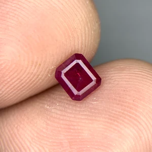 Natural Ruby, Blood Red Color Emerald Cut Loose Gemstone 1.15 Carats-Afghanistan - Picture 1 of 8