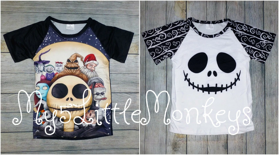 NEW Boutique Jack Skellington Nightmare Before Christmas Boys Short Sleeve Shirt - Image 1 of 1