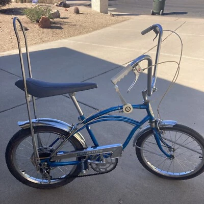 Bicicleta Muscular Original Vintage Años 60 WESTERN FLYER 5 Velocidades Azul Asiento Banana Foto 1 de 4