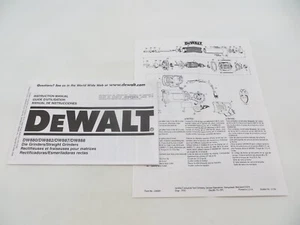 DeWALT Tool Instruction Manual Die/Strait Grinders Model DW880-DW882-DW887-DW888 - Picture 1 of 3