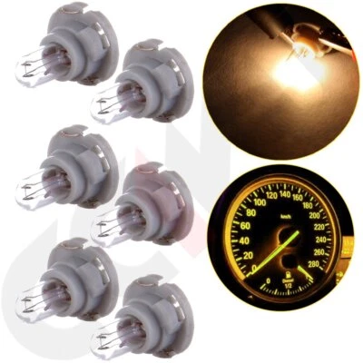 6Pcs Warm White T5/T4.7 Neo Wedge Bulb For Ford A/C Climate Control Lights Lamp - Image 1 of 4