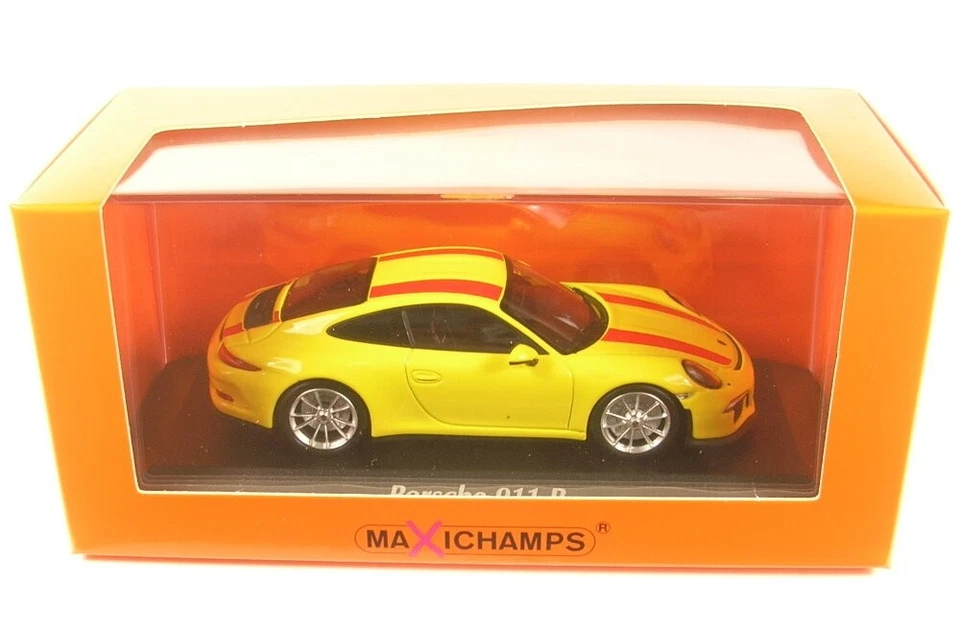 Porsche 911 R (Giallo Con Roten Strisce) 2016 - 1:43 MAXICHAMPS - Immagine 1 di 1