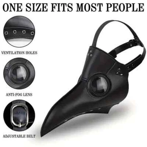 Plague Doctor Bird Mask Long Nose Beak Cosplay Steampunk Halloween Costume Props - Picture 1 of 5