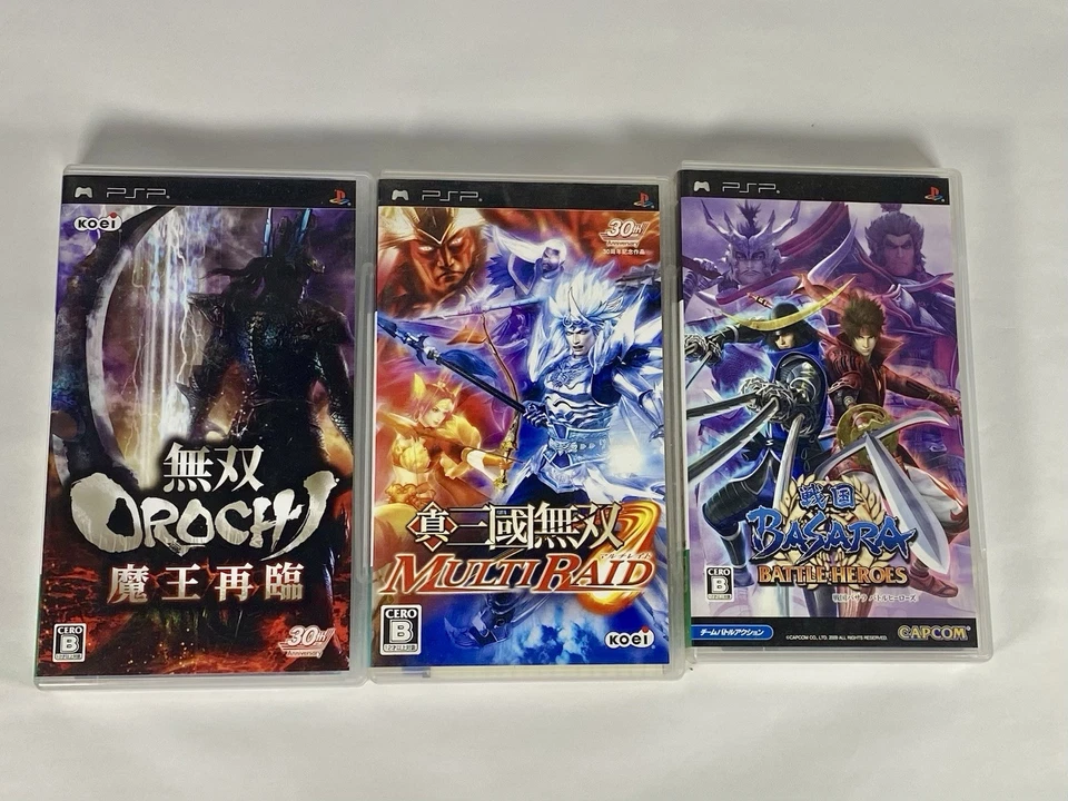 Lot3 PSP Dynasty : Oroch , Warriors Multi Raid & Sengoku Battle Heroes - Game JP - Image 1 of 4