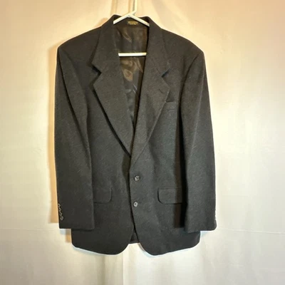 Abrigo/abrigo deportivo de lana negro 40R Oscar De La Renta de colección para hombre Foto 1 de 4