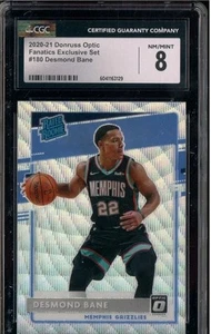 2020-21 Donruss Optic Fanatics #180 Desmond Bane Grizzlies RC Rookie Card CGC 8 - Picture 1 of 2
