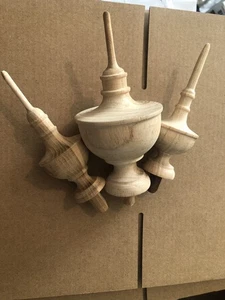 Set of 3 Seth Thomas Clock Fashion Finials - Unfinished Lot 1 - Picture 1 of 1