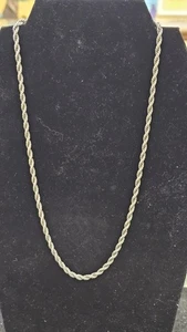Collar de cuerda de plata de ley 925 de 20 pulgadas. Sólido 22,7 gramos. 925. - Imagen 1 de 4