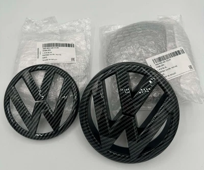 Nuevo emblema de insignia delantera y trasera de fibra de carbono para VW CC EOS MK7 GTI GOLF R Set Foto 1 de 3