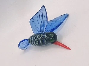 Fitz and Floyd Kolibri Ornament Vogel Kunst Glas Menagerie blau grün rot - Bild 1 von 8