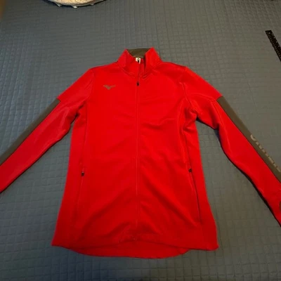 Chaqueta deportiva Mizuno para mujer roja con cremallera completa Top manga larga talla XL Foto 1 de 4