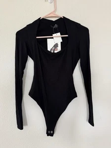 Body Naked Wardrobe Negro Manga Larga Básico Minimalista Elástico Top Talla M - Imagen 1 de 6