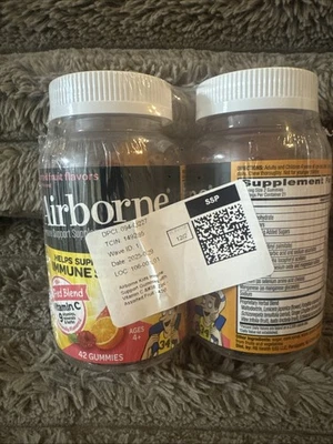 Airborne Kids Immune Support Supplement gummies 63 gummies Twin Pack -EXP 10/26 - Image 1 of 3