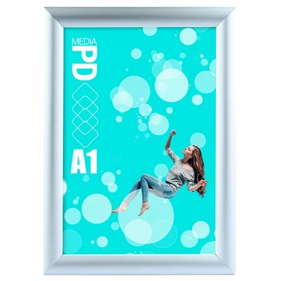 PD MEDIA Klapprahmen A1 Silber Aluminium Posterrahmen Werbung Menü OWZ