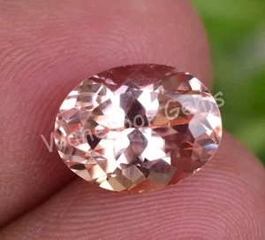 Flawless 4.75 Ct Natural Pink Morganite Oval Certified Loose Gemstone - Picture 1 of 7