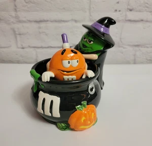 VTG M&M Halloween Candy Dish Witch Cauldron Pot Ceramic Galerie M&M's - Picture 1 of 11
