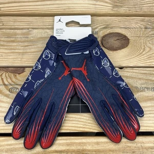 Guantes de fútbol Nike Jordan Fly Lock XL azul marino/rojo | Howard University PE - Imagen 1 de 4