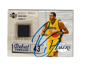 Signed BRIAN COOK Los Angeles Lakers 2005-06 Upper Deck Debut Threads card wCOA - Picture 1 of 1