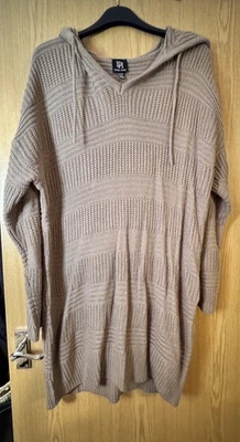 Vestido Jersey Derek Heart Marrón Lana Tejido Manga Larga Con Capucha Talla XXL 16-18 Foto 1 de 4