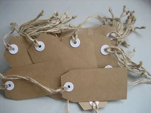 RETRO Gift Tags 20 with RUSTIC String ON - Wedding Birthday Anniversary - Picture 1 of 4
