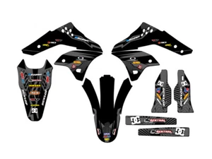 2006-2008 KX 250 F MAYHEM Black Senge Graphics Kit Compatible with Kawasaki - Foto 1 di 10
