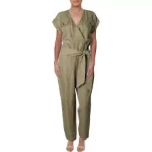 Lauren Ralph Lauren linen blend jumpsuit waist tie Sage green size 14 new - Picture 1 of 13