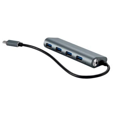 4-Port USB-C to USB-A Hub SuperSpeed 3.0 PC Laptop Notebook MacBook Aluminum - Image 1 of 4