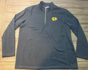 Chicago Blackhawks Embroidered Quarter Zip Pullover Sweater Mens XL NHL Brand - Picture 1 of 6