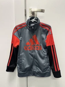 Adidas boys red, black and Gray Warm Up Jacket - size 5 - Picture 1 of 6