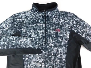 The North Face Mens Designer Long Sleeve Black White QZ Sweatshirt Large - Picture 1 of 12