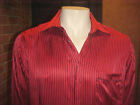 Vintage Mens Gerlin Silk Shirt Made In Italy Black & Red Stripe Size Medium Wow