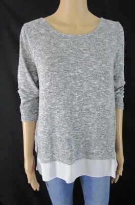 Blusa de malha nova com etiquetas The Limited Layered-Look ajuste relaxado M - Imagem 1 de 4
