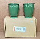 Longaberger Baskets Pottery At Home Garden Green Vase Set Of Two